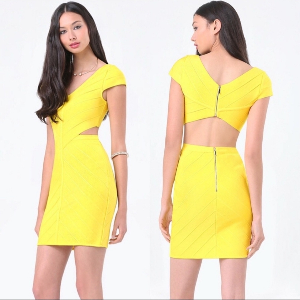 BNWT BEBE pinkish red cutout dress